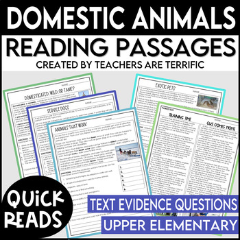 Preview of Domestic Animals Daily Quick Reads- NO PREP