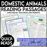 Domestic Animals Daily Quick Reads- NO PREP