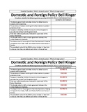 Domestic and Foreign Policy Bell Ringer