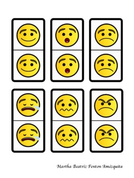 Dominó de emociones(Español)-Emotions domino. by Martha Fenton | TPT