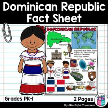 Preview of Dominican Republic Fact Sheet for Early Readers