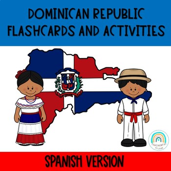 Preview of Dominican Republic flashcards and coloring activities