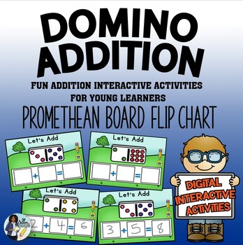 Preview of Domino Addition Promethean Board Flip Chart and Wipe off Cards