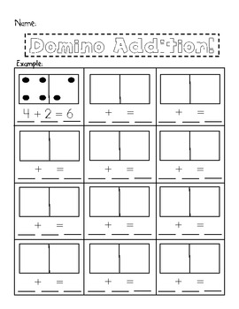 Domino Addition Worksheet by The First Grade Diaries | TpT