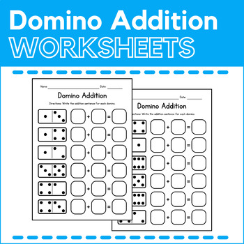 Preview of Domino Addition Worksheets - Counting & Adding Dots - No Prep - Sub Plan