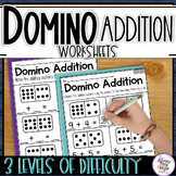 Domino Addition Worksheets - 3 levels of addition within 1