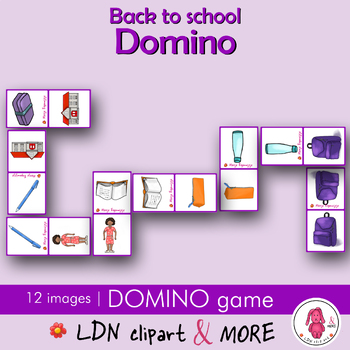 Preview of BACK TO SCHOOL Domino game, easy prep! A fun learning activity, print and play