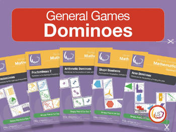 Preview of Fractions, Shapes, Area, Arithmetic - Dominoes Bundle