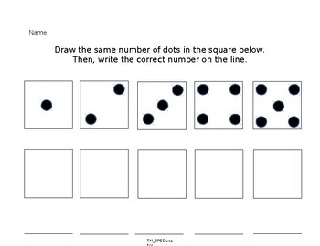 Preview of Domino Copying a Model and Number Identification Worksheet