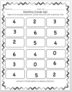 Preview of Domino Cover Up, Addition Game