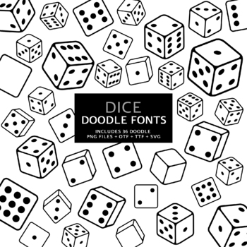 Preview of Dice Doodle Fonts, Instant File otf, ttf Font Download, Digital Font Bundle