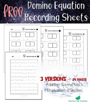 Preview of Domino Equation Recording Sheets
