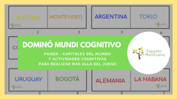 Preview of Dominó MUNDI COGNITIVO: Países capitales del mundo y actividades