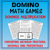 Domino Math: Converting Fractions-Decimals-Percentages & D