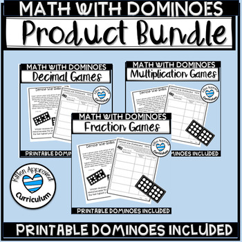 Preview of Domino Math Games Printable for 3rd 4th 5th