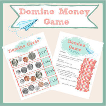 Preview of Domino Math Money Game with Math Money Coins
