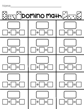 Preview of Domino Math Page