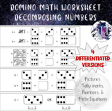 Domino Math Worksheet Decomposing Numbers (Addition)