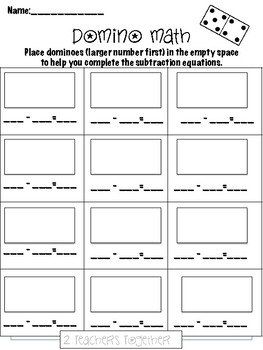 Domino Math Worksheets by 2 Teachers Together | Teachers Pay Teachers