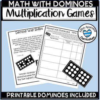 Preview of At Home Math Games Domino Multiplication Games Printable