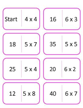 Domino Multiplication by 4's, 5's, 6's, and 7's by The Teachers Fairy