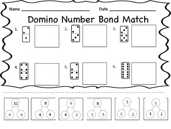 Domino Number Bond Match by Inspire Daily | Teachers Pay Teachers