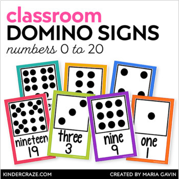Domino Number Cards 0-20 White Series by Maria Gavin | TpT