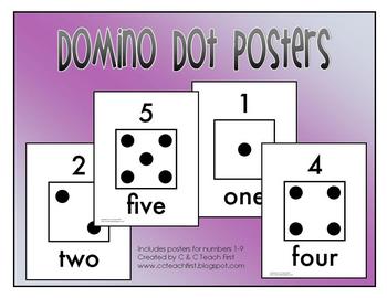 Domino Number Posters by Clip Art by Carrie Teaching First | TpT