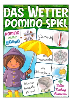 Preview of Domino WETTER (weather) Wortschatz Deutsch, German vocabulary