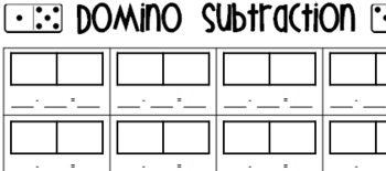 Domino addition and subtraction recording sheet by Amanda Wagner