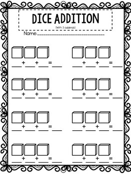 Blank Domino and Dice Recording Sheets Addition & Subtraction by