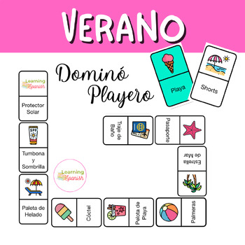 Preview of Dominó del Verano | Summer dominoes game in Spanish