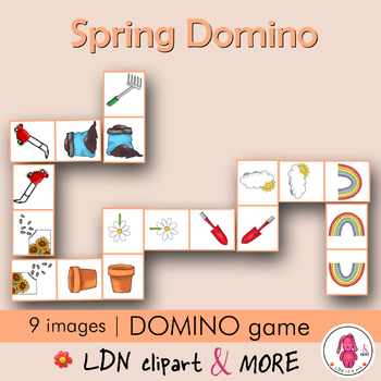 Preview of SPRING printable DOMINO GAME, a fun learning activity, print and play