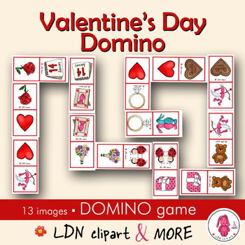 Preview of VALENTINE'S DAY printable DOMINO GAME, a fun learning activity, print and play