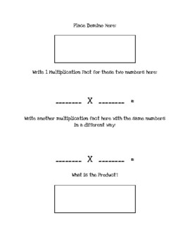 Preview of Domino's Multiplication Activity Template for Math Centers