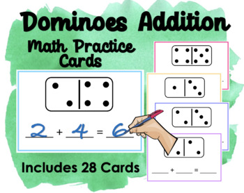 Preview of Dominoes Addition Math Practice Cards - 28 Cards