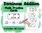 Dominoes Addition Math Practice Cards - 28 Cards