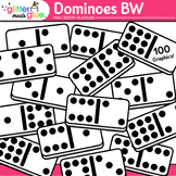 Dominoes Clipart Images: 200 Math Game Clip Art, Black & W