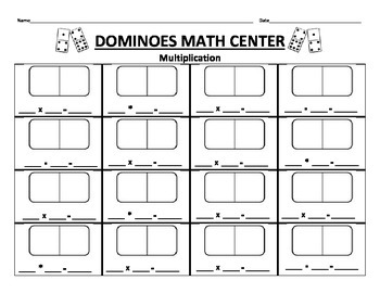 Dominoes Math Center- Multiplication by Sylva's Essentials | TpT