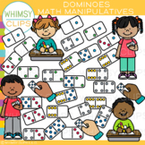 Math Class Kids with Dominoes Math Manipulatives Clip Art