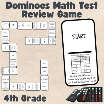 Preview of Dominoes Math STAAR Test Review Game | 4th Grade