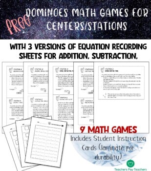 Preview of Dominoes Math games for Centers/Stations