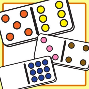 Dominoes With Color Dots Subsitizing Math Manipulatives Simple Clip Art Set