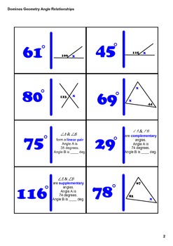 worksheets grade for 4 math line Helms by  TpT Angle Relationships Melanie Dominos  Geometry