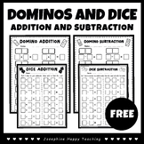 Dominos and Dice | Addition & Subtraction blank worksheet free