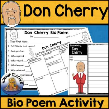 Preview of Don Cherry Biography Poem Activity and Writing Paper