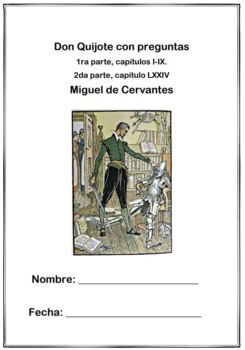 Preview of Don Quijote con preguntas: 1ra parte, capítulos I-IX y 2da parte, capítulo LXXIV
