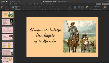 Preview of Don Quijote de la Mancha Lesson Plan & PowerPoint