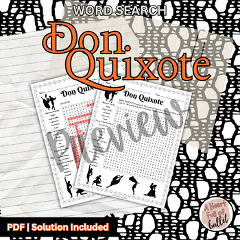 Preview of Don Quixote Ballet | Word Search | Worksheet | For Ballet Class