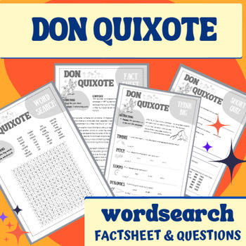 Preview of Don Quixote Program Music WORDSEARCH with Fact Sheet & Questions